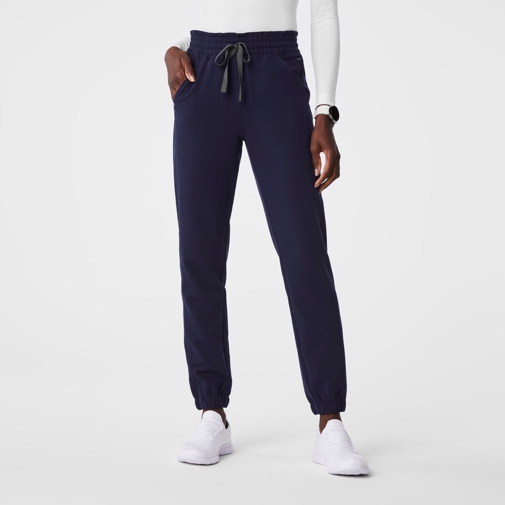 Figs High Waisted Navy Track Pants